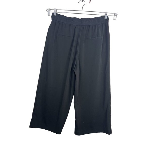 Zara Wide leg Cropped pull on pants black flowy sz XL - Picture 3 of 9